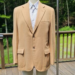 Brooks Brothers 346 Camel Tan Wool Sport Coat - Size Approx. 40R